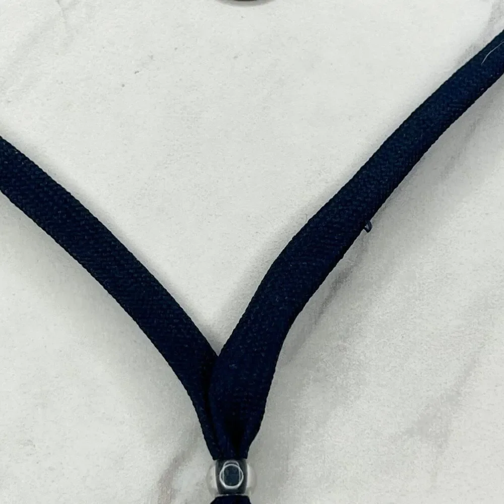 Navy Blue ID Badge Holder Lanyard Necklace